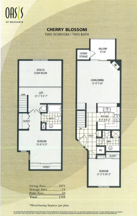 the floor plans for two bedroom and two bath apartments at chevy blossoms